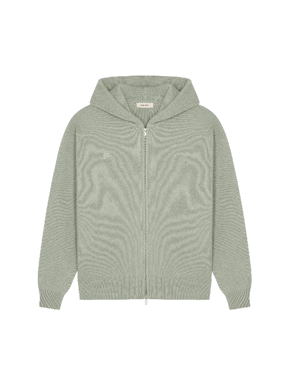 Women's Blouse with Sweetheart NeckWomens DNA Recycled Cashmere Zipped Hoodie—moss green