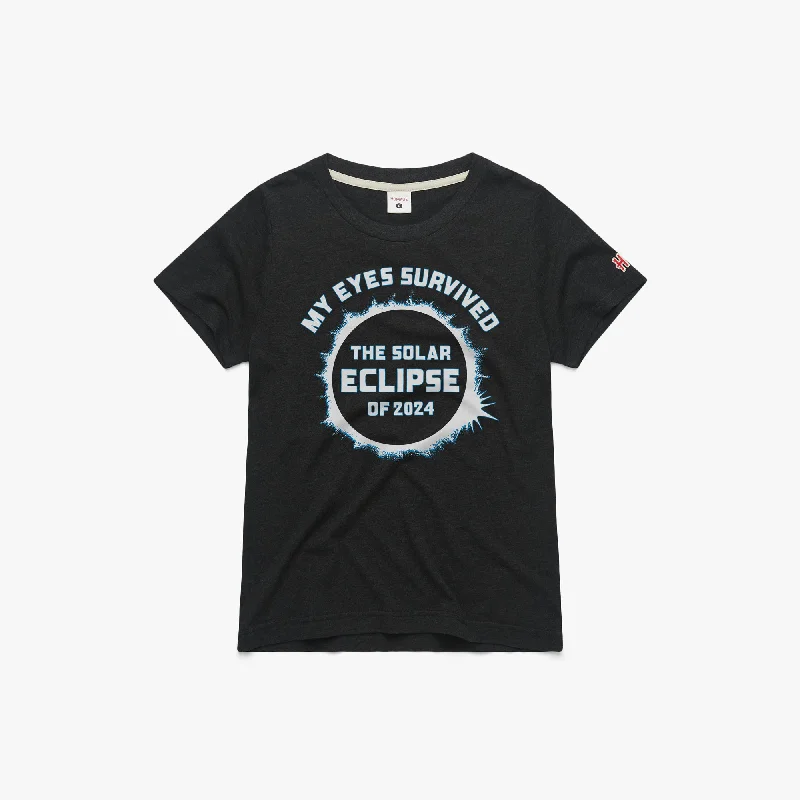 Women's Blouse with Low CollarWomen's My Eyes Survived The Solar Eclipse Of 2024