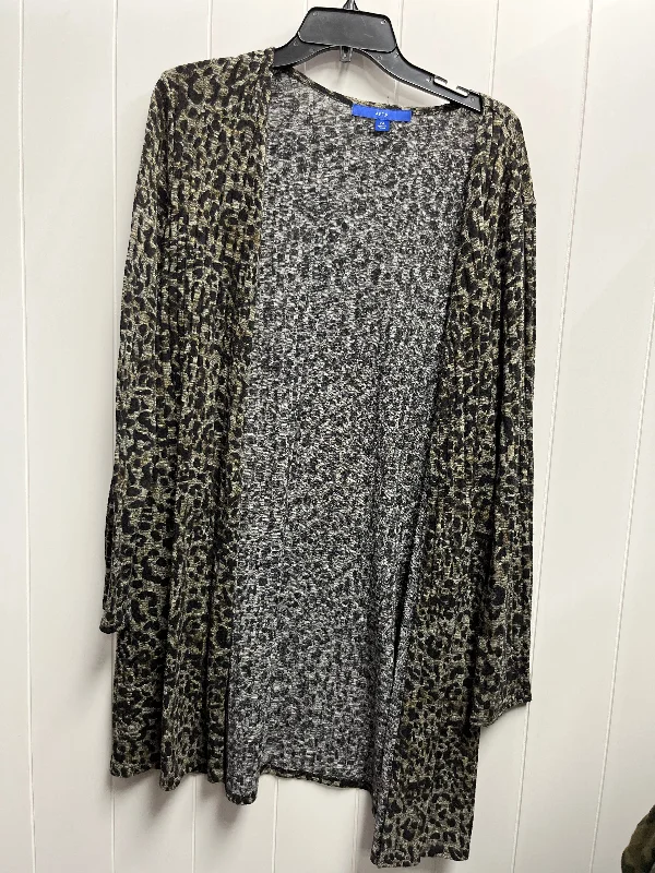 Women's Mandarin Collar SweatersCardigan By Apt 9 In Animal Print, Size: Xxl