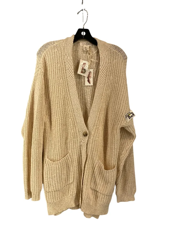 Women's Shirt Collar SweatersCardigan By Jessica Simpson In Cream, Size: L