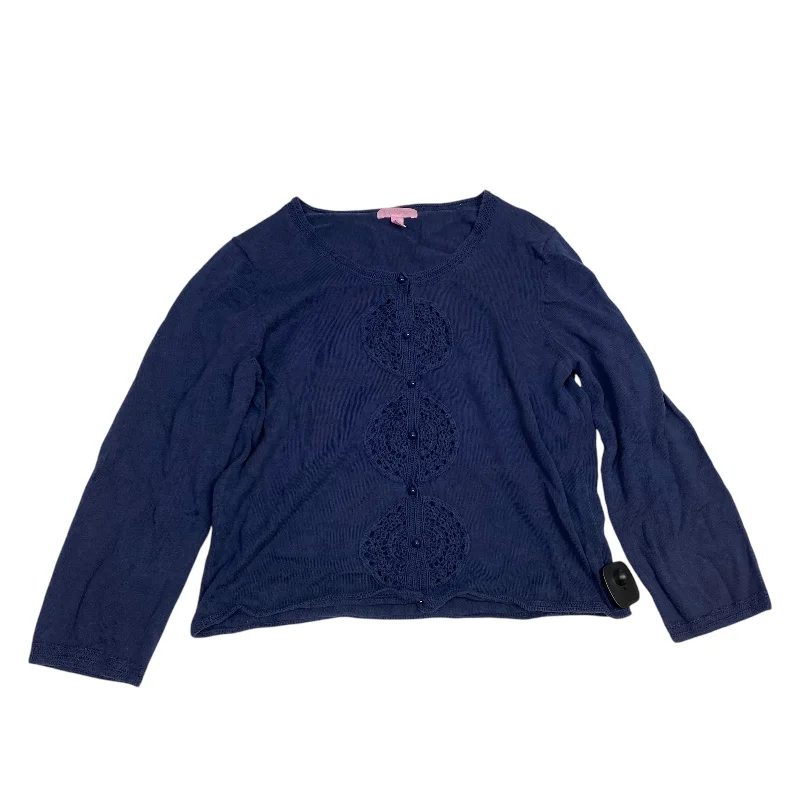 Women's Georgian Wool SweatersCardigan Designer By Lilly Pulitzer In Navy, Size: L