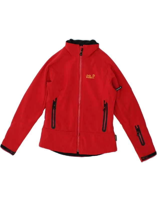 Women's Coats with Fur TrimmedJACK WOLFSKIN Womens Windbreaker Jacket UK 10 Small  Red Polyester