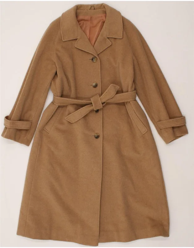 Women's Coats with Fur Trimmed SleevesADMYRA Womens Overcoat UK 14 Medium Beige Cashmere