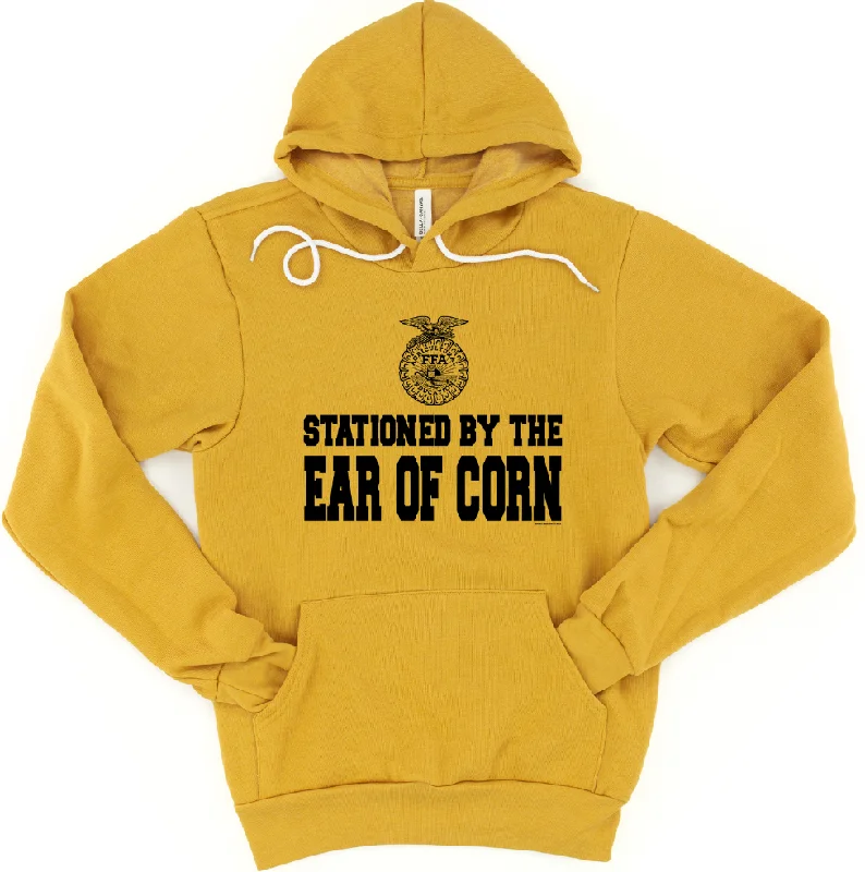 Women's Hooded SweatshirtsStationed By The Ear Of Corn Emblem Hoodie (S-3XL) Unisex - Multiple Colors!