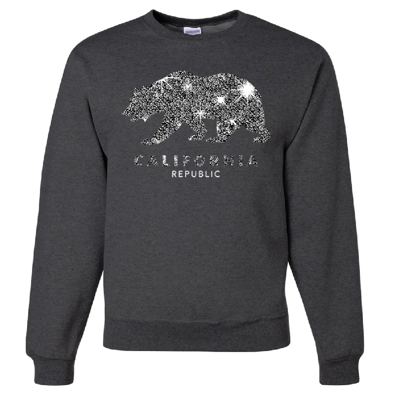 Women's Hooded Sweatshirts with Floral LiningCalifornia Republic Sparkle Crewneck Sweatshirt