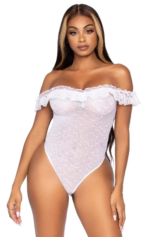 women's underwear made from bamboo fiberplus-size body suit for smoothingLace Ruffle Teddy Bodysuit