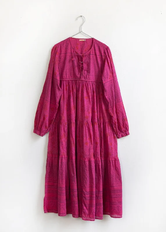 Women's Long-Sleeve DressesYamini Booj Dress Overdye, Fuchsia