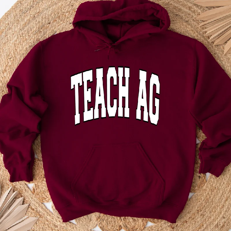 Women's Hooded Sweatshirts with Gradient LiningBig Varsity Teach Ag White & Black Hoodie (S-3XL) Unisex - Multiple Colors!