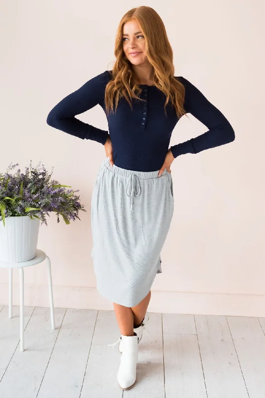 Women's Modern SkirtsWell Wishes Modest Ribbed Jersey Skirt