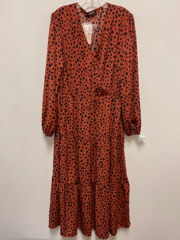 Women's Mandarin-Neck DressesDress Casual Maxi By Clothes Mentor In Animal Print, Size: Xl