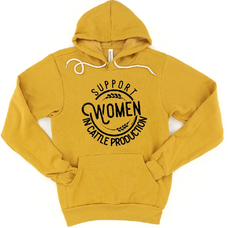 Women's Hooded Sweatshirts with Hidden PocketsSupport Women in Cattle Production Hoodie (S-3XL) Unisex - Multiple Colors!