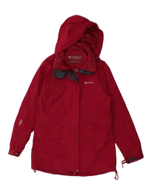 Women's Coats with CollarMOUNTAIN WAREHOUSE Womens Hooded Rain Jacket UK 10 Small  Red Nylon