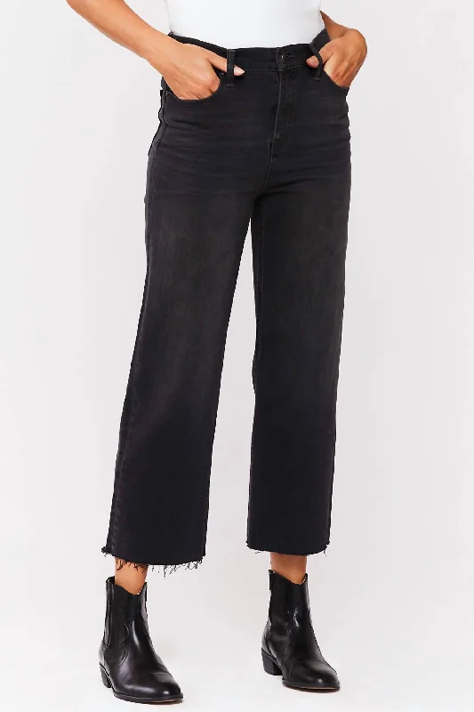 Women's Jodhpurs with Keyhole CollarWest Coast Flare Denim Jean In Grey Ash