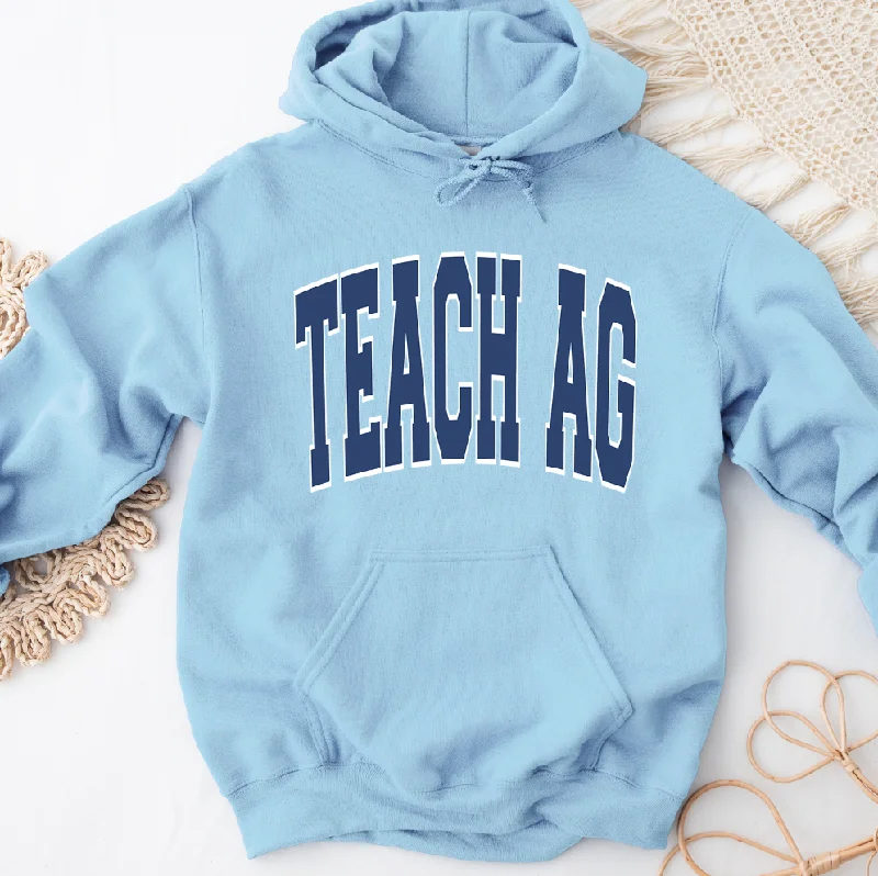 Women's Hooded Sweatshirts with Geometric LiningBig Varsity Teach Ag Blue Hoodie (S-3XL) Unisex - Multiple Colors!