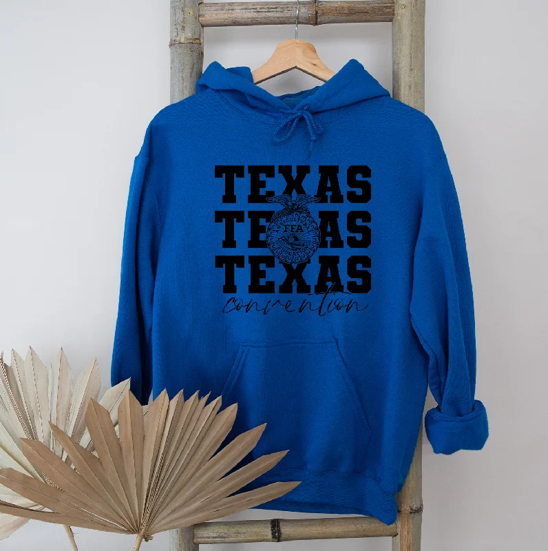 Women's Hooded Sweatshirts with Striped LiningBlack Emblem TX FFA Hoodie (S-3XL) Unisex - Multiple Colors!