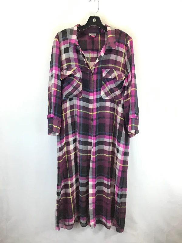 Women's Cold-Shoulder DressesDress Casual Maxi By Vince Camuto In Plaid Pattern, Size: L