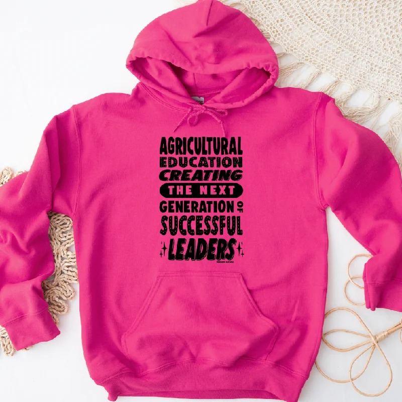 Women's Hooded Sweatshirts with Quick-Dry FabricAgricultural Education: Creating Leaders Black Ink Hoodie (S-3XL) Unisex - Multiple Colors!