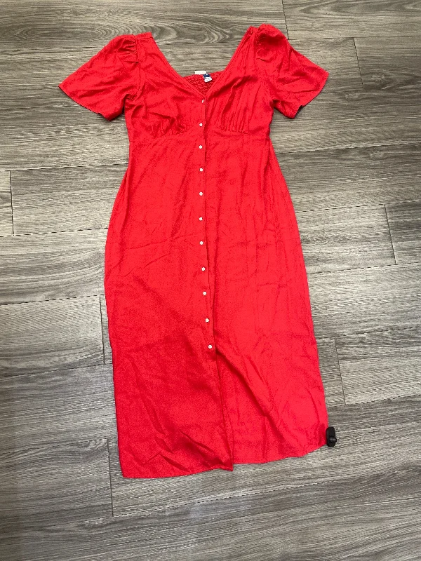 Women's Shirt Collar DressesDress Casual Maxi By Old Navy In Red, Size: M