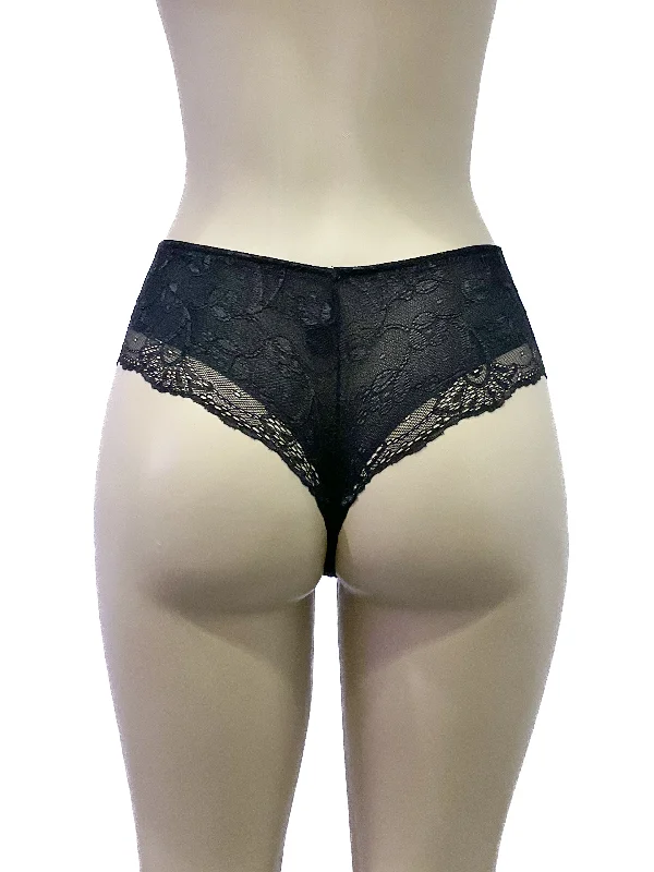 plus-size high-waisted panties with a full-coverage designRed Carpet Ready Hipster Thong- Black