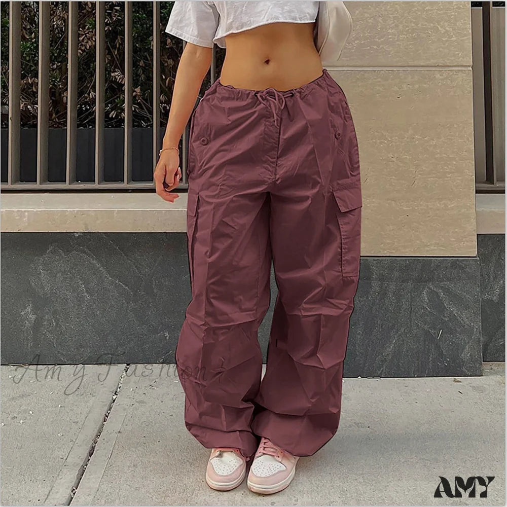 Women's Capri PantsAmy Fashion - Straight Wide Leg Loose Trousers Cargo Pants