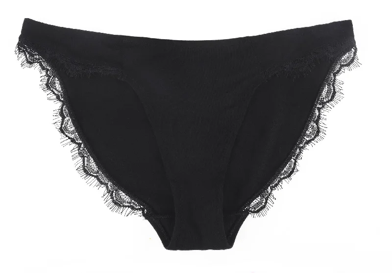 eco-friendly underwear made from organic cottonlace trim underwire bra for everyday wearLACE AND COTTON BRIEF