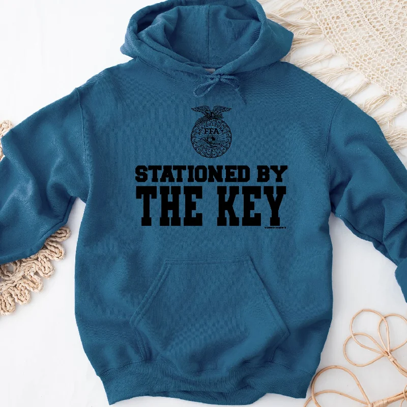 Women's Hooded Sweatshirts with ButtonsSTATIONED BY THE KEY FFA (S-3XL) Unisex - Multiple Colors!