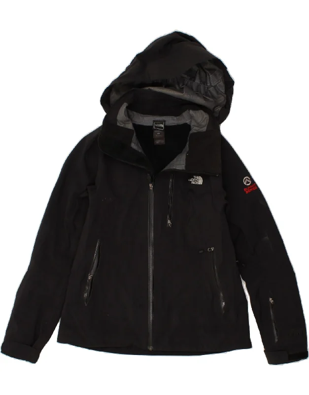 Women's Coats with Fur Trimmed ButtonsTHE NORTH FACE Womens Hooded Windbreaker Jacket UK 14 Medium Black