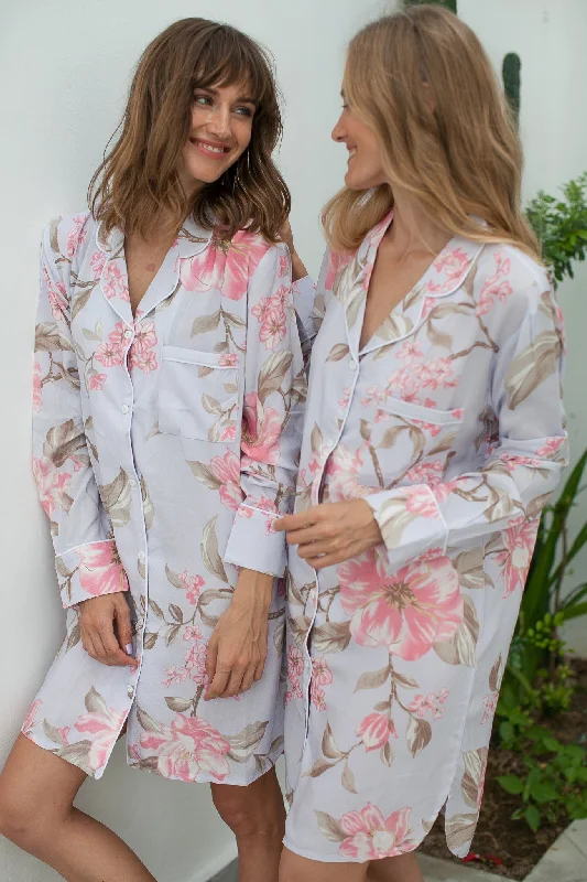 women's pajamas with a charming, vintage aestheticPeonies Mist Sleepshirt