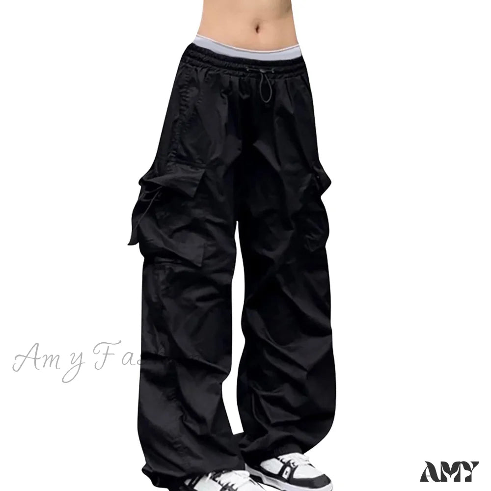 Women's Jodhpurs with DrawstringAmy Fashion - Drawstring Pocket Tech Joggers Trousers Pantalon