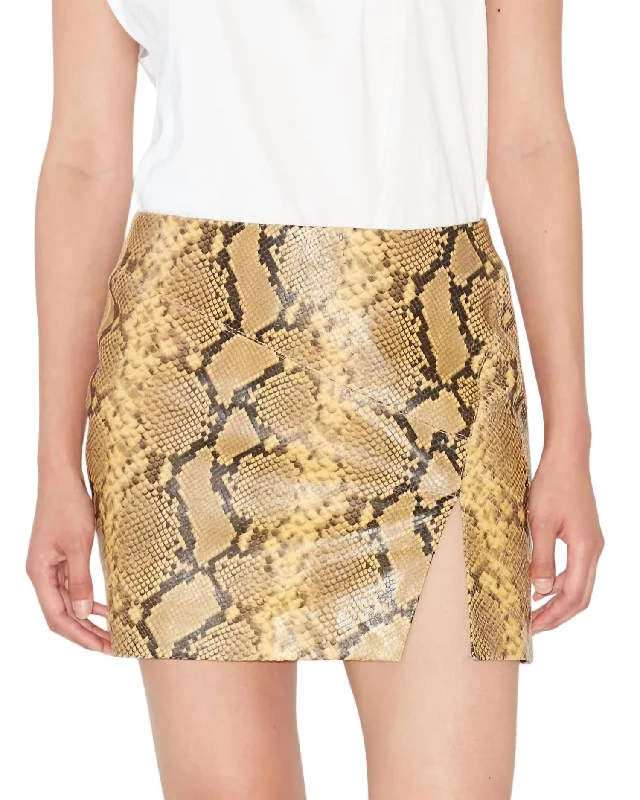 Women's Pleated SkirtsBlair Snake Skin Print Skirt In Natural