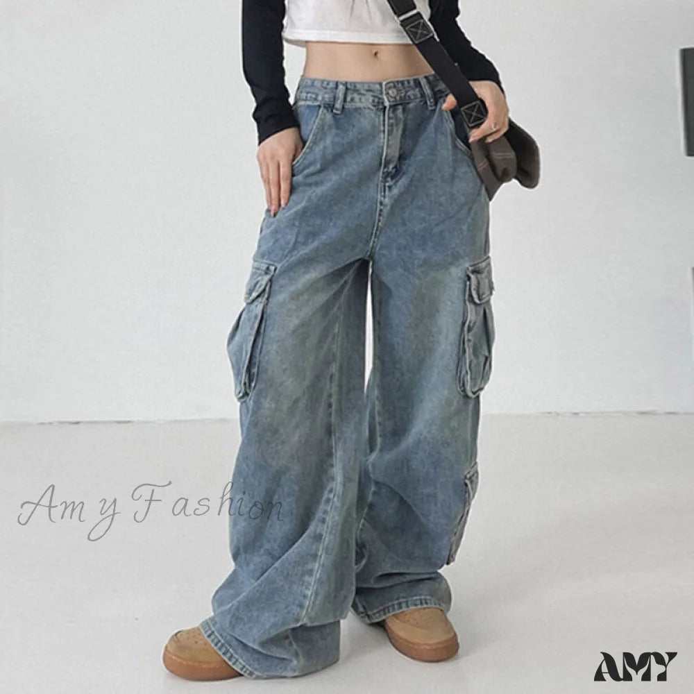 Women's JoggersAmy Fashion - Wide Leg High Waist Straight Trousers Overalls