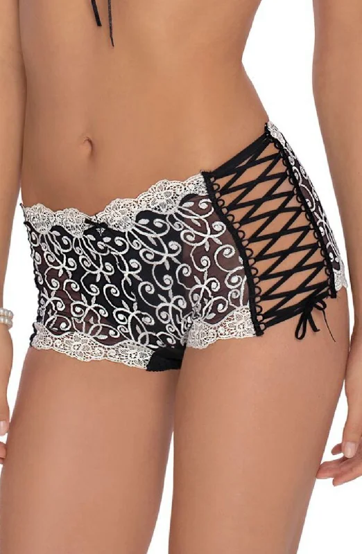 plus-size lace panties with a high-waisted design, full coverage, and tummy control for all-day wearRoza Ginewra Short