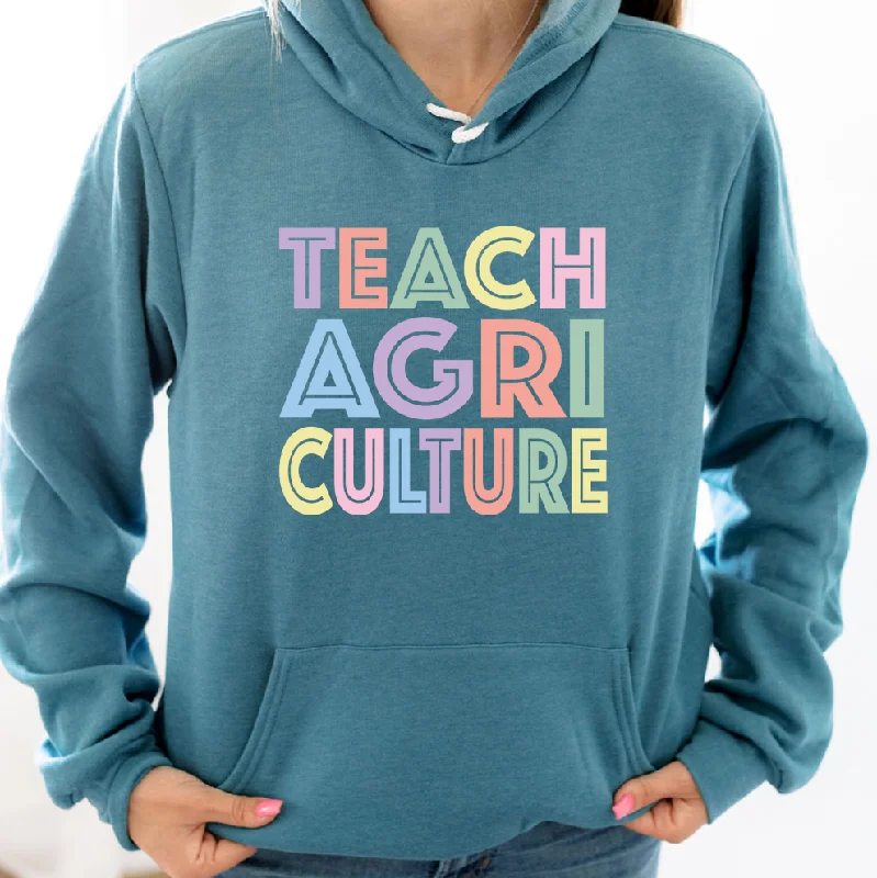 Women's Hooded Sweatshirts with Fitted WaistPastel Lines Teach Agriculture Hoodie (S-3XL) Unisex - Multiple Colors!