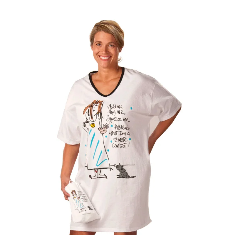 women's pajamas with lace trimHUG ME, HOLD ME, NIGHTSHIRT IN A BAG