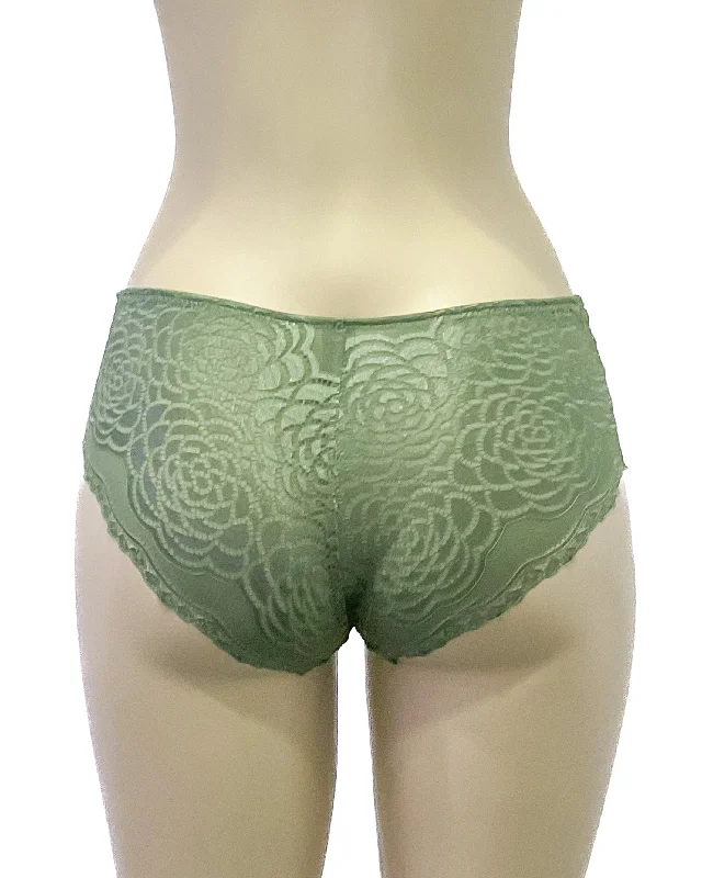 floral print thong panties for a playful lookMarla Hipster- Olive Green