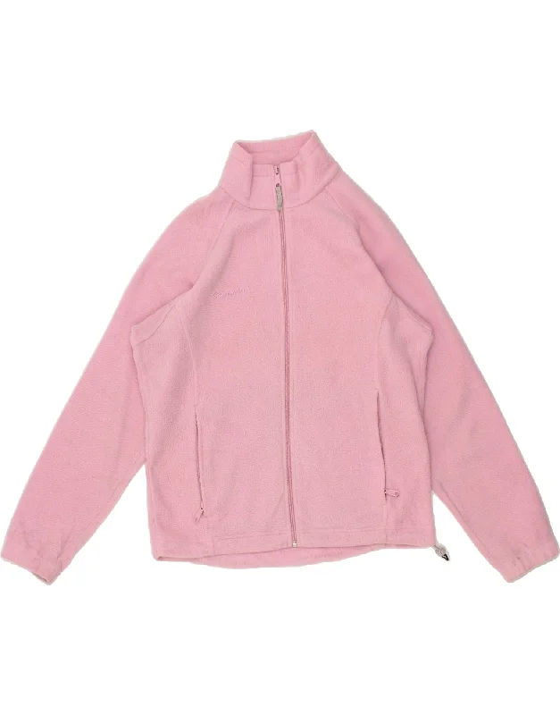 Women's Coats with ZipperCOLUMBIA Womens Fleece Jacket UK 14 Medium Pink Polyester