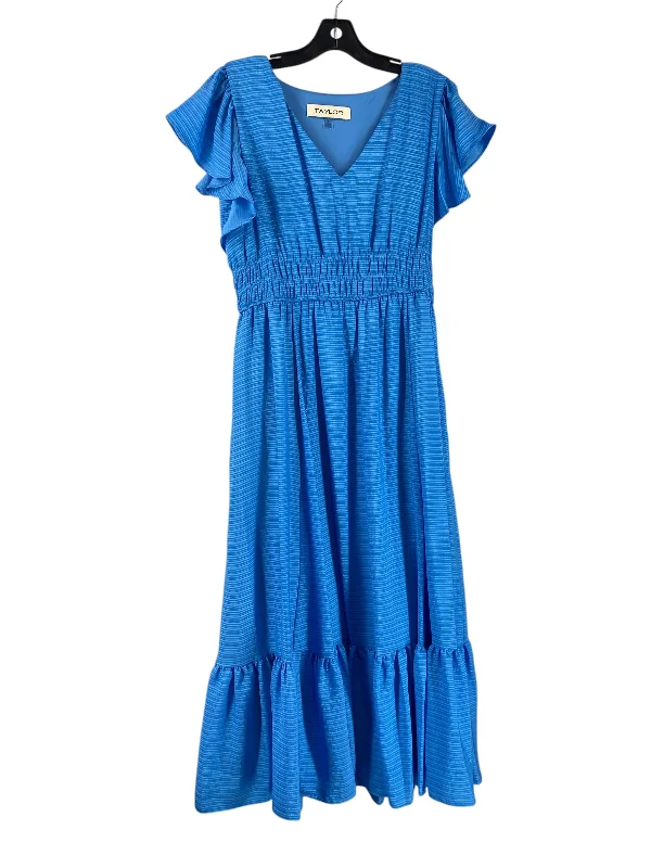 Women's Peter Pan Collar DressesDress Casual Maxi By Taylor In Blue, Size: L