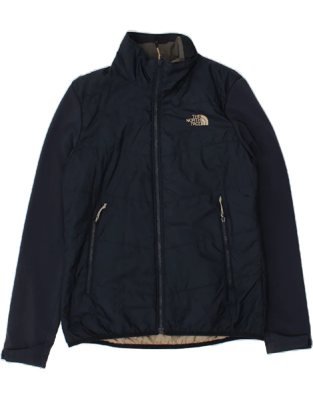 Women's Coats with Fur Trimmed HoodTHE NORTH FACE Womens Padded Jacket UK 16 Large Navy Blue Polyester