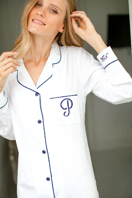 women's pajamas for those who seek ultimate relaxationTiffany Crepe Sleepshirt in White