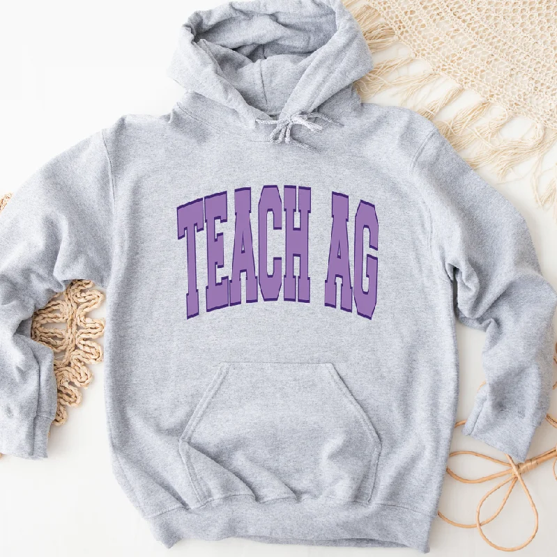 Women's Hooded Sweatshirts with Velvet LiningBig Varsity Teach Ag Purple Hoodie (S-3XL) Unisex - Multiple Colors!