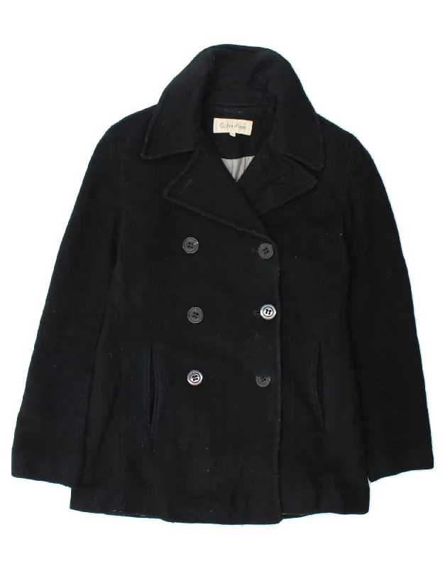 Women's Winter CoatsMICHAEL KORS Womens Pea Coat US 4 Small Black Wool