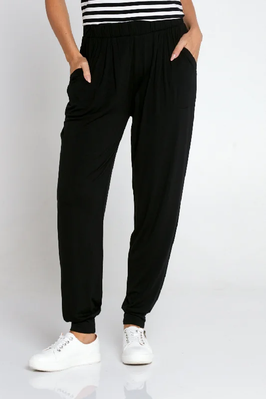 Women's Jodhpurs with Collarless NeckParis Pant - Black