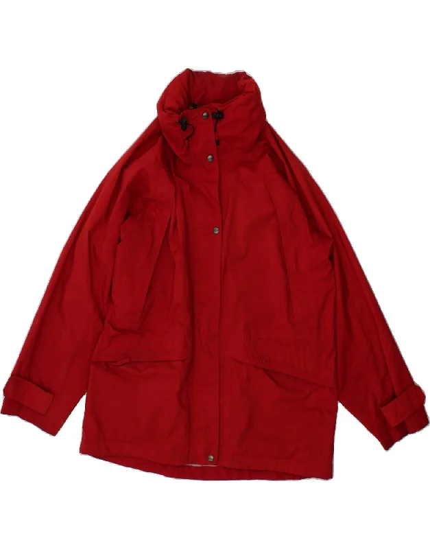 Women's Coats with Fur TrimSCHOFFEL Womens Windbreaker Jacket UK 14 Large Red Polyester