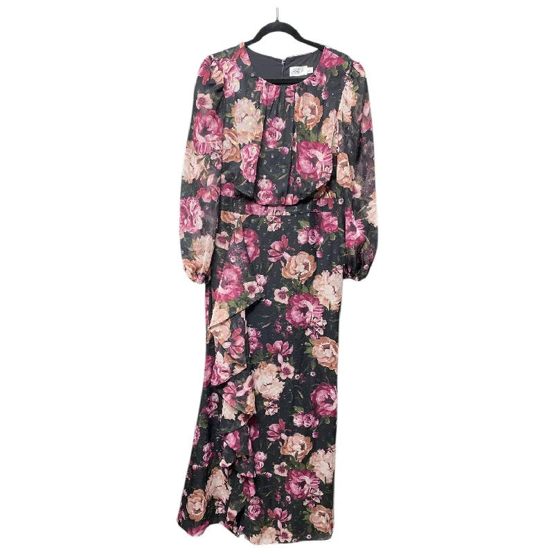 Women's V-Shaped-Neck DressesDress Casual Maxi By Eliza J In Floral Print, Size: 14