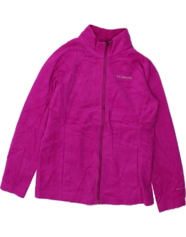 Women's Windbreaker CoatsCOLUMBIA Womens Fleece Jacket UK 14 Large Pink Polyester