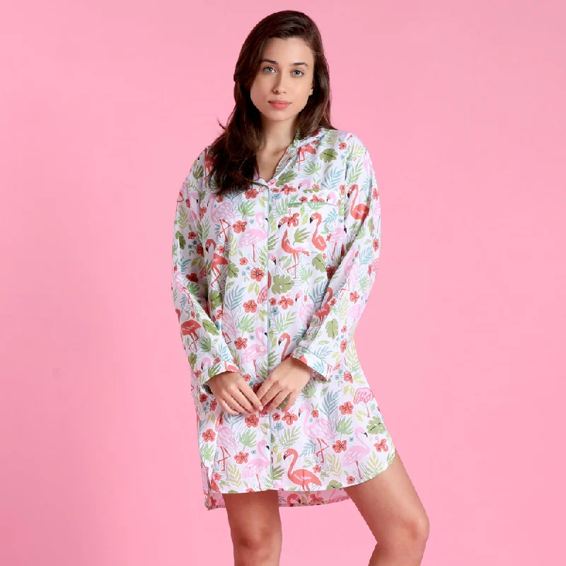 women's pajamas with a comfortable fitAmigo Flamingo Nightshirt