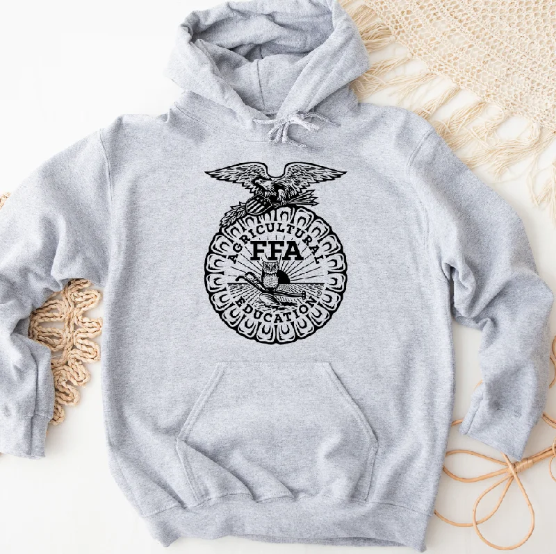 Women's Hooded Sweatshirts with Denim LiningFFA Emblem BLACK INK Hoodie (S-3XL) Unisex - Multiple Colors!