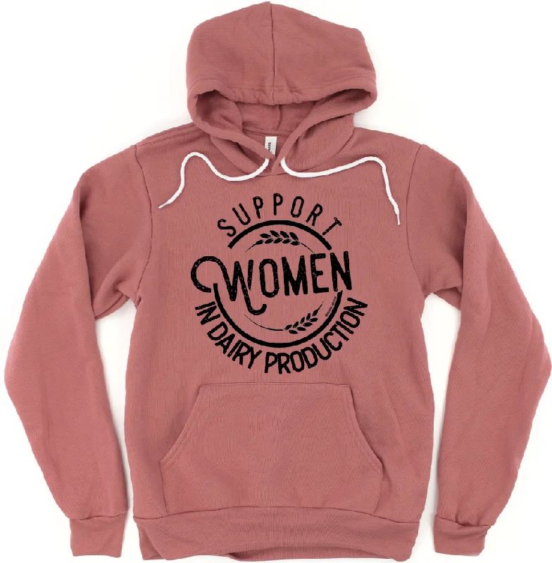 Women's Hooded Sweatshirts with Flap PocketsSupport Women in Dairy Production Hoodie (S-3XL) Unisex - Multiple Colors!