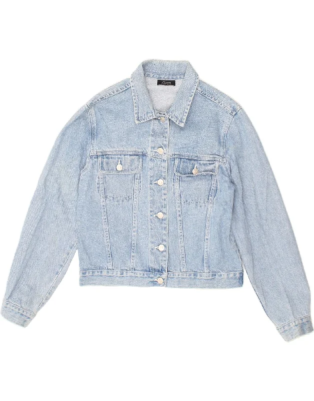 Women's Blazer CoatsETAM Womens Crop Denim Jacket IT 40 Small Blue Cotton