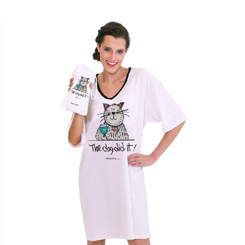 women's pajamas with a timeless appealNIGHTSHIRT IN A BAG - THE DOG DID IT - EMERSON STREET